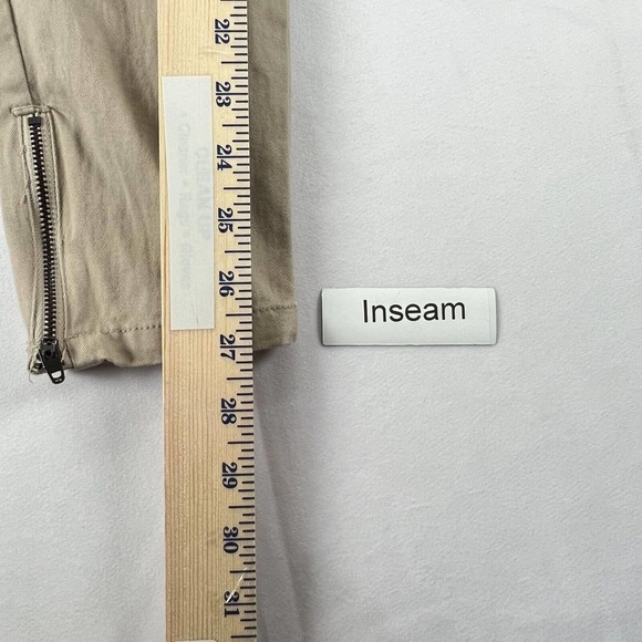 Bongo Jeans Womens Ankle Biters Juniors 7 Tan Khaki Slim Zip Ankles Stretch - Picture 6 of 8